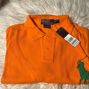 New shirt custom fit color orange size xl polo by Ralph Lauren